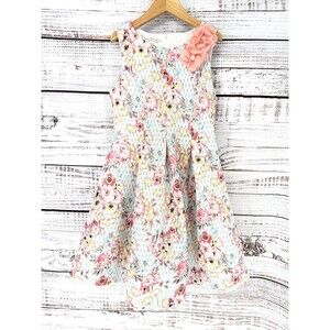 Pippa & Julie floral wedding Party Midi Flare Sleeveless dress‎ Girl 8 Blue